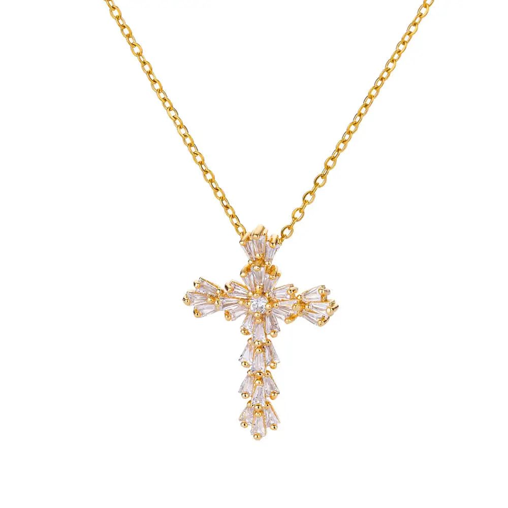 アクセサリー 14K gold chain & cross charm Amazon.com: KIEUUPLOAD New 2025 Luxury Zirconia Cross